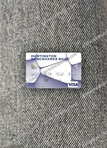 USA Huntington Bancshares Bank visa card photolook front